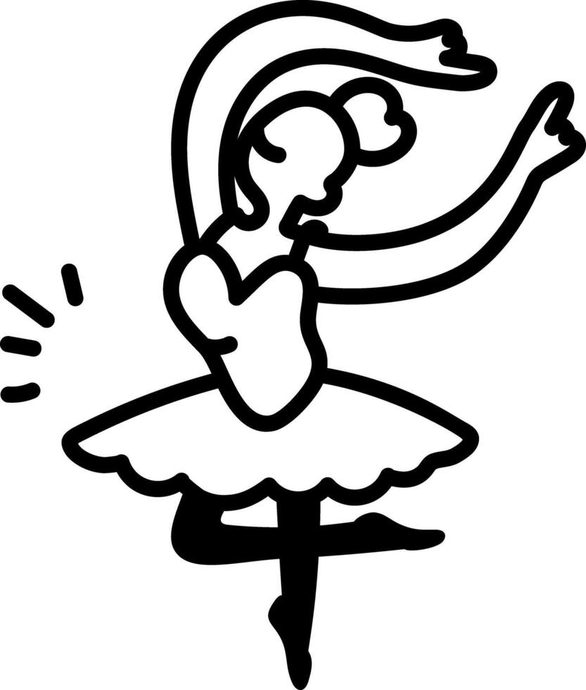 A hand drawn icon of ballerina dance vector
