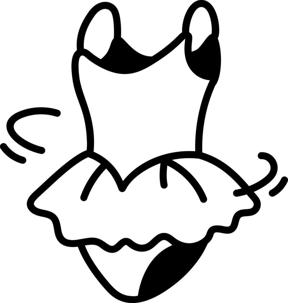 A hand drawn icon of ballerina clothes vector