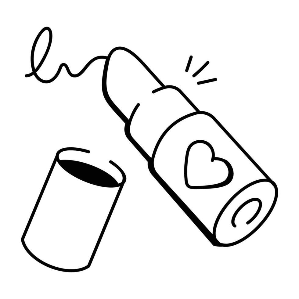 A hand drawn style icon of lipstick vector