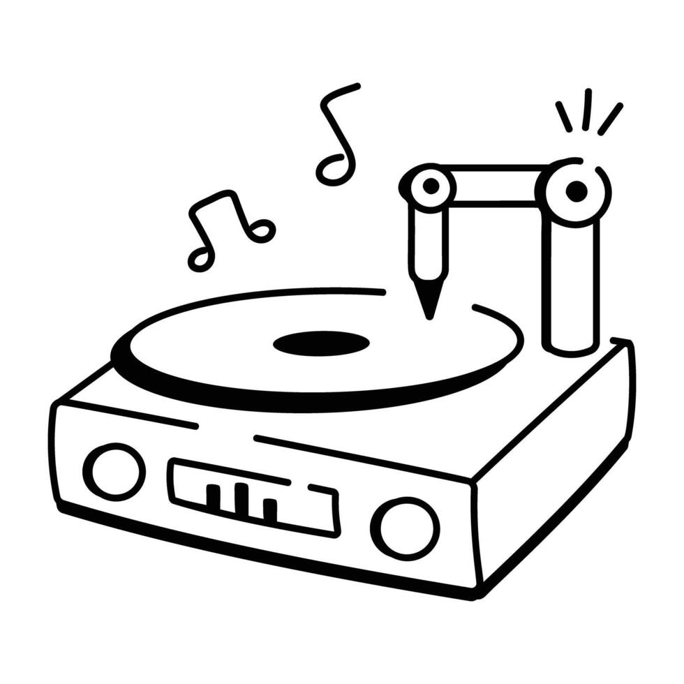 Doodle style icon of music player vector