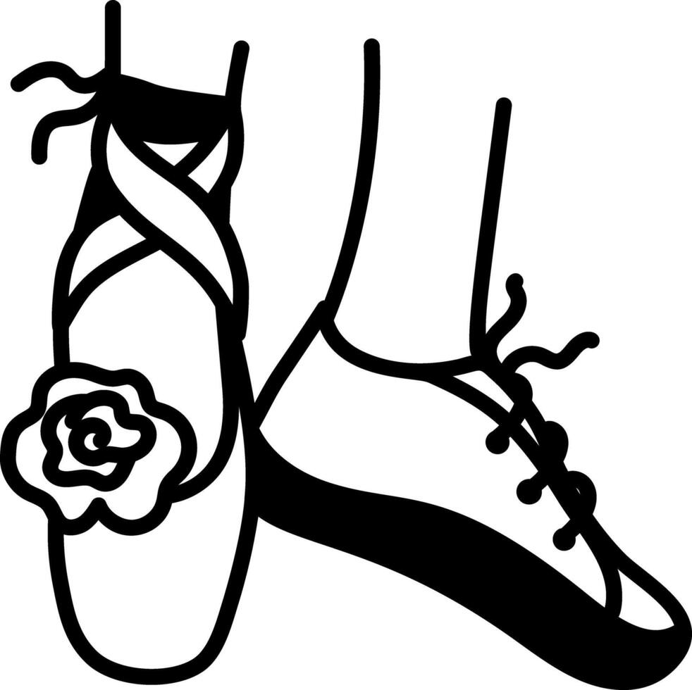 Dancing shoe icon in hand drawn style vector