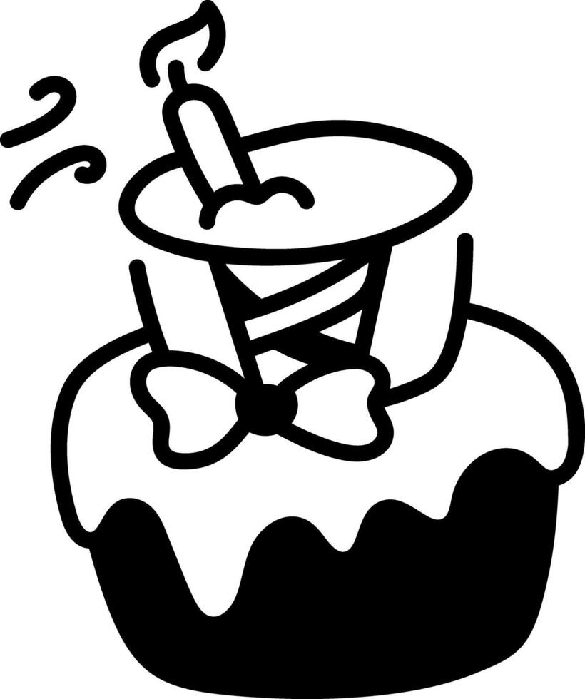 A hand drawn icon of sweet cake vector