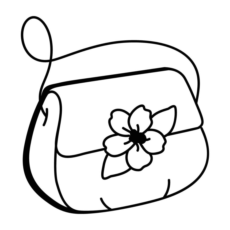 Bridal purse icon designed in doodle style vector