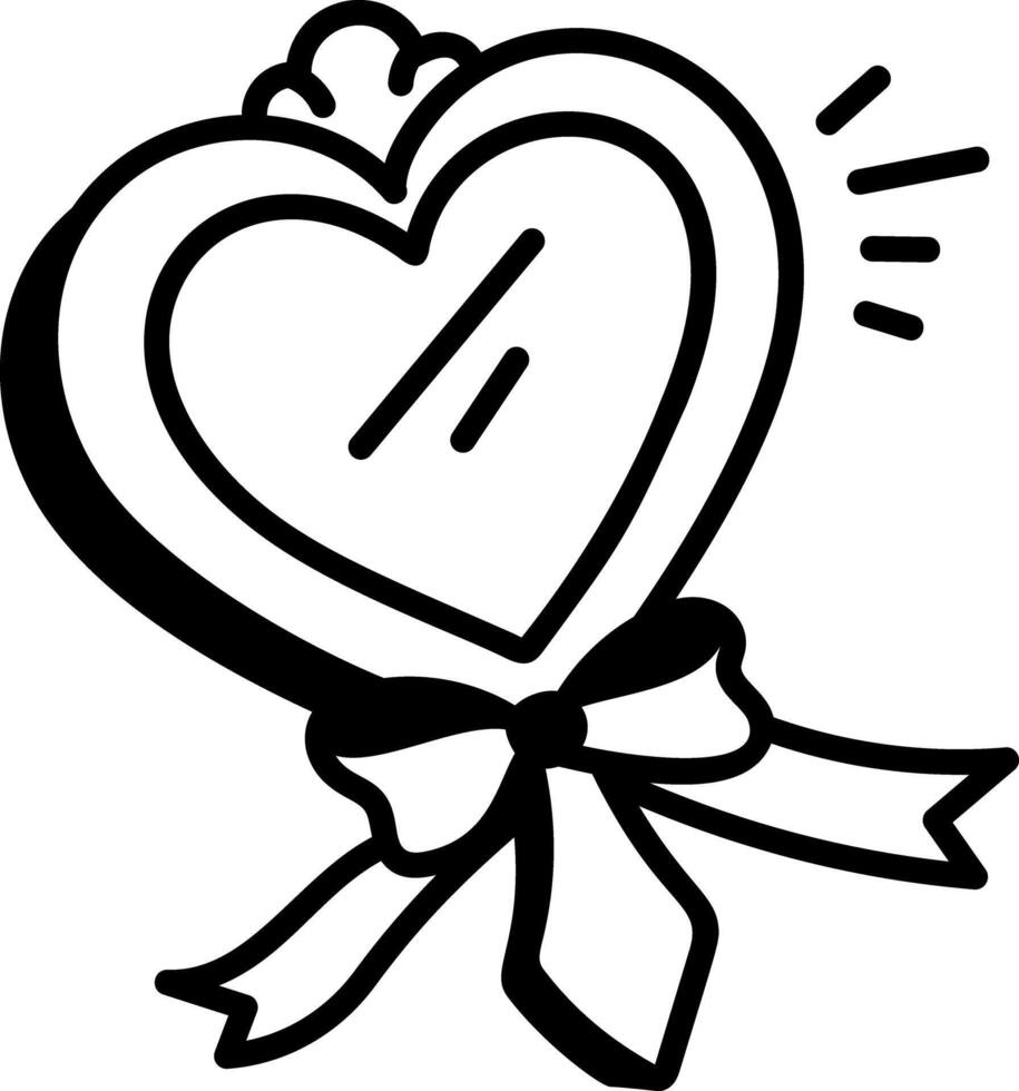 A doodle icon of a beautiful hand mirror vector