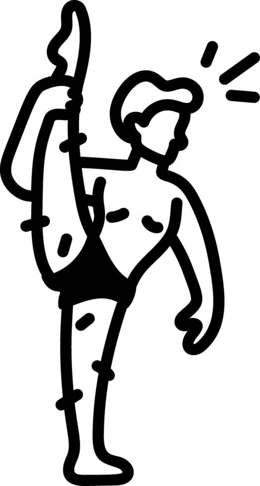 Male ballet artist icon in hand drawn style vector