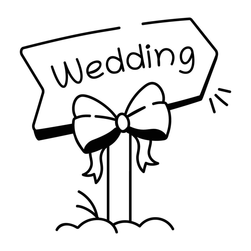 A hand drawn icon of wedding board vector