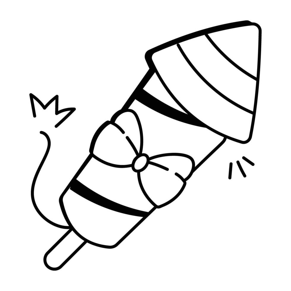 A hand drawn style icon of fireworks vector