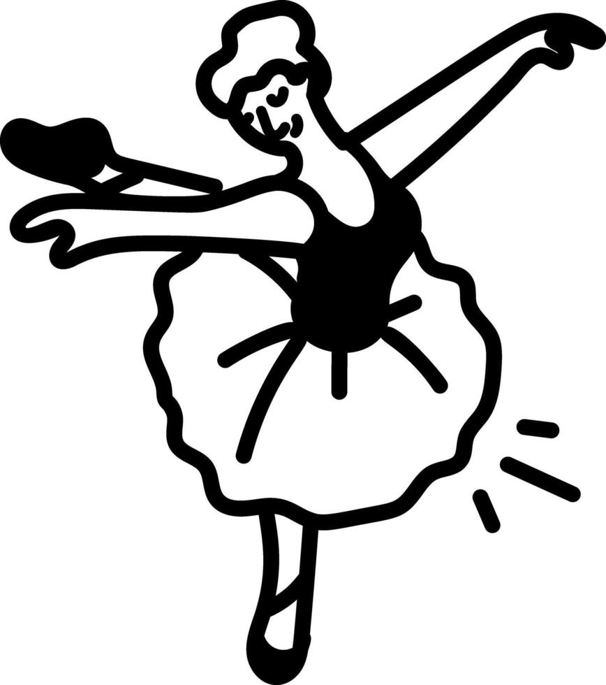 A doodle style icon of ballerina practice vector