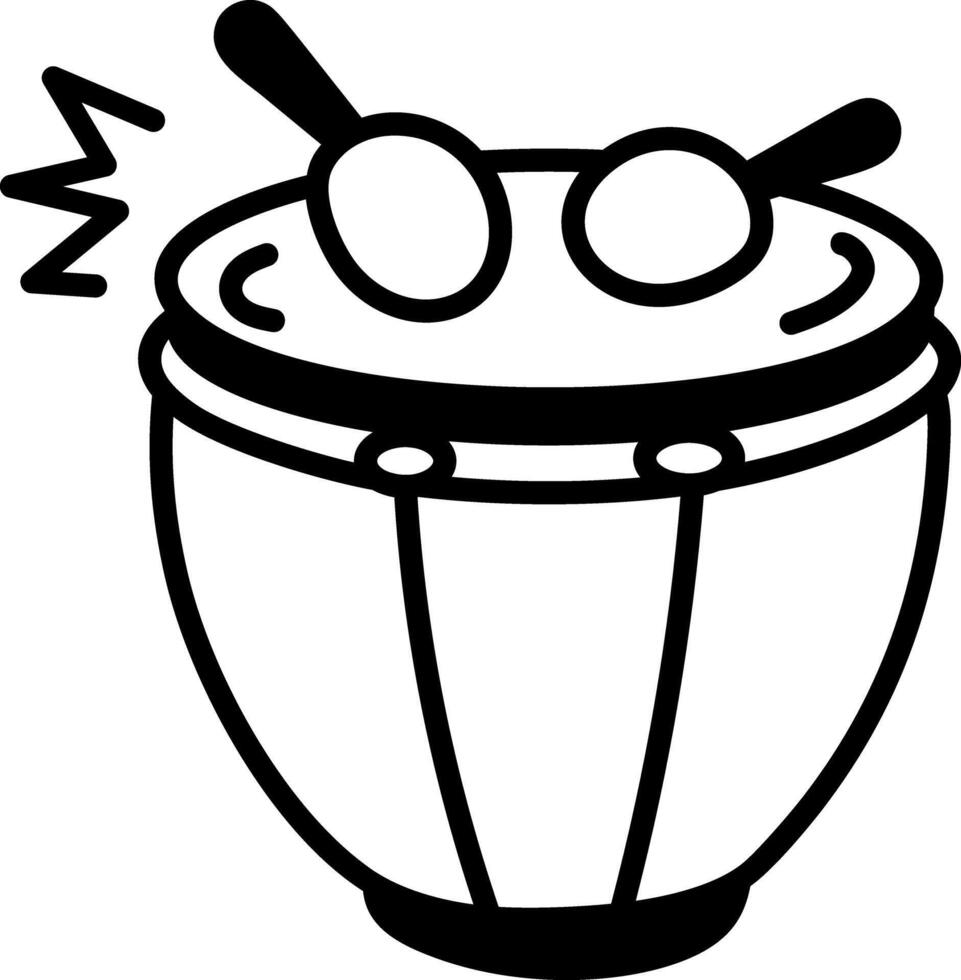 Timpani drum icon in hand drawn style vector