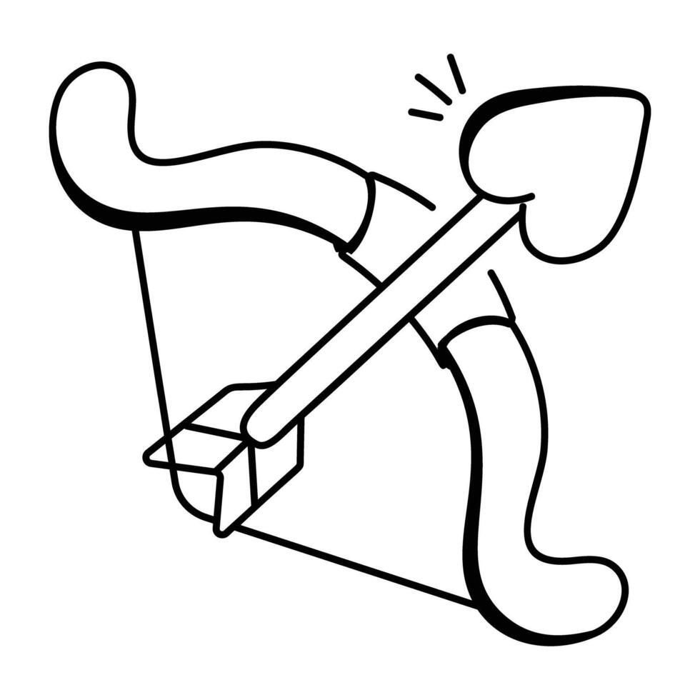 Cupid bow icon designed in doodle style vector