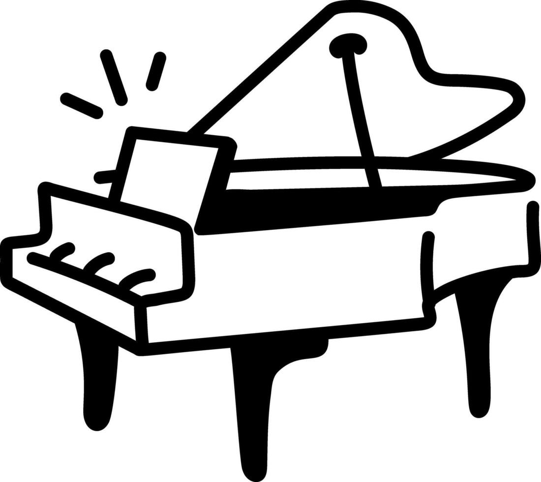 Pianoforte icon in hand drawn style vector