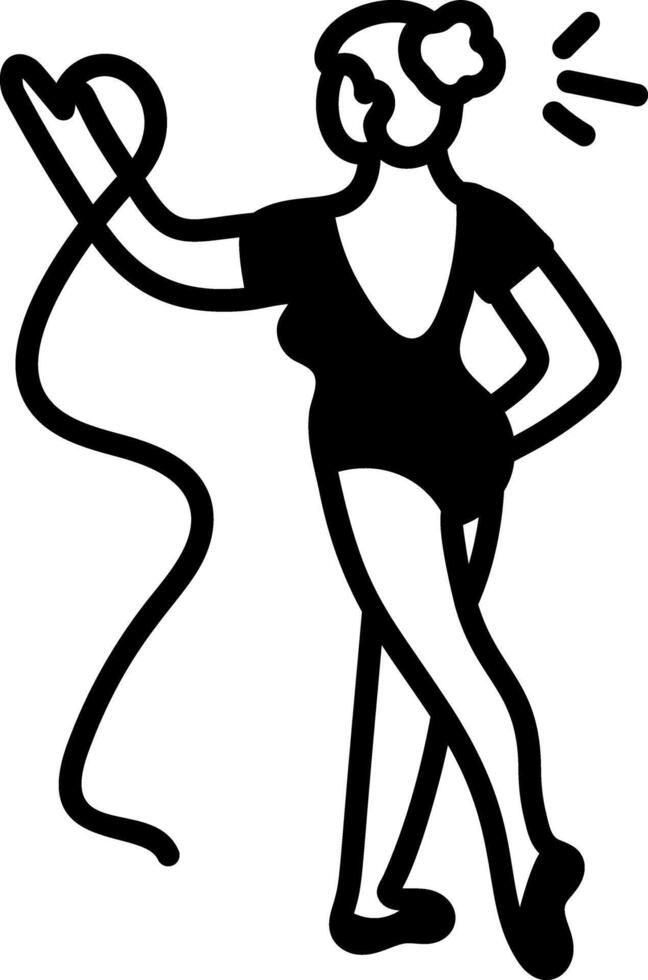 A doodle icon of a girl wearing ballet leotard vector