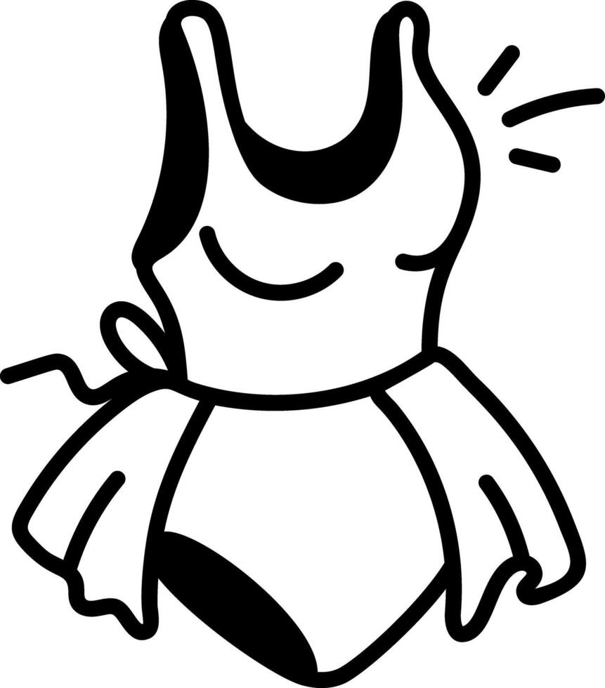A hand drawn icon of leotard dress vector