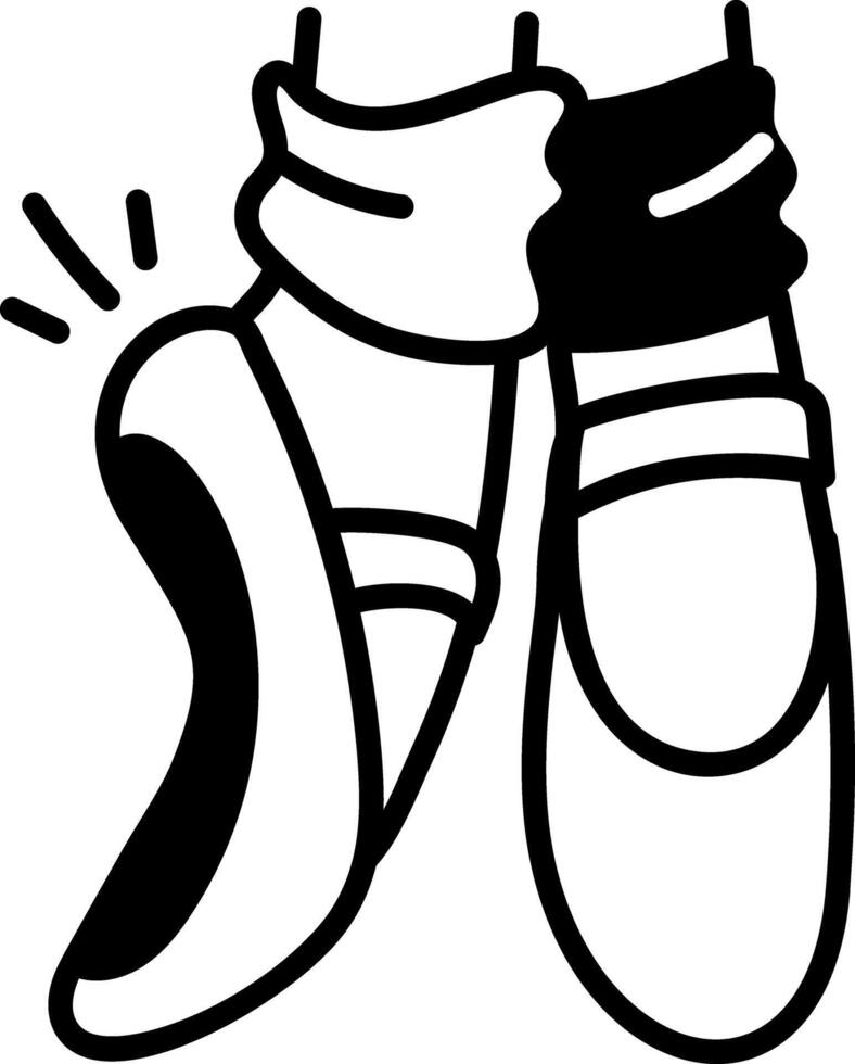 Ballet stocks icon in hand drawn style vector