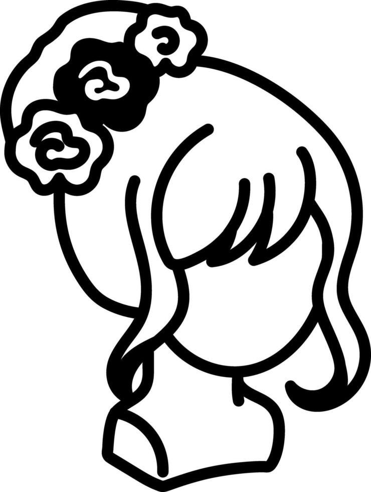 A hand drawn icon of ballerina bun vector