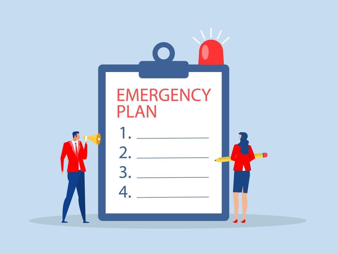 emergency action plan, emergency action plan when business disaster occurs Business emergency plan concept illustrator vector
