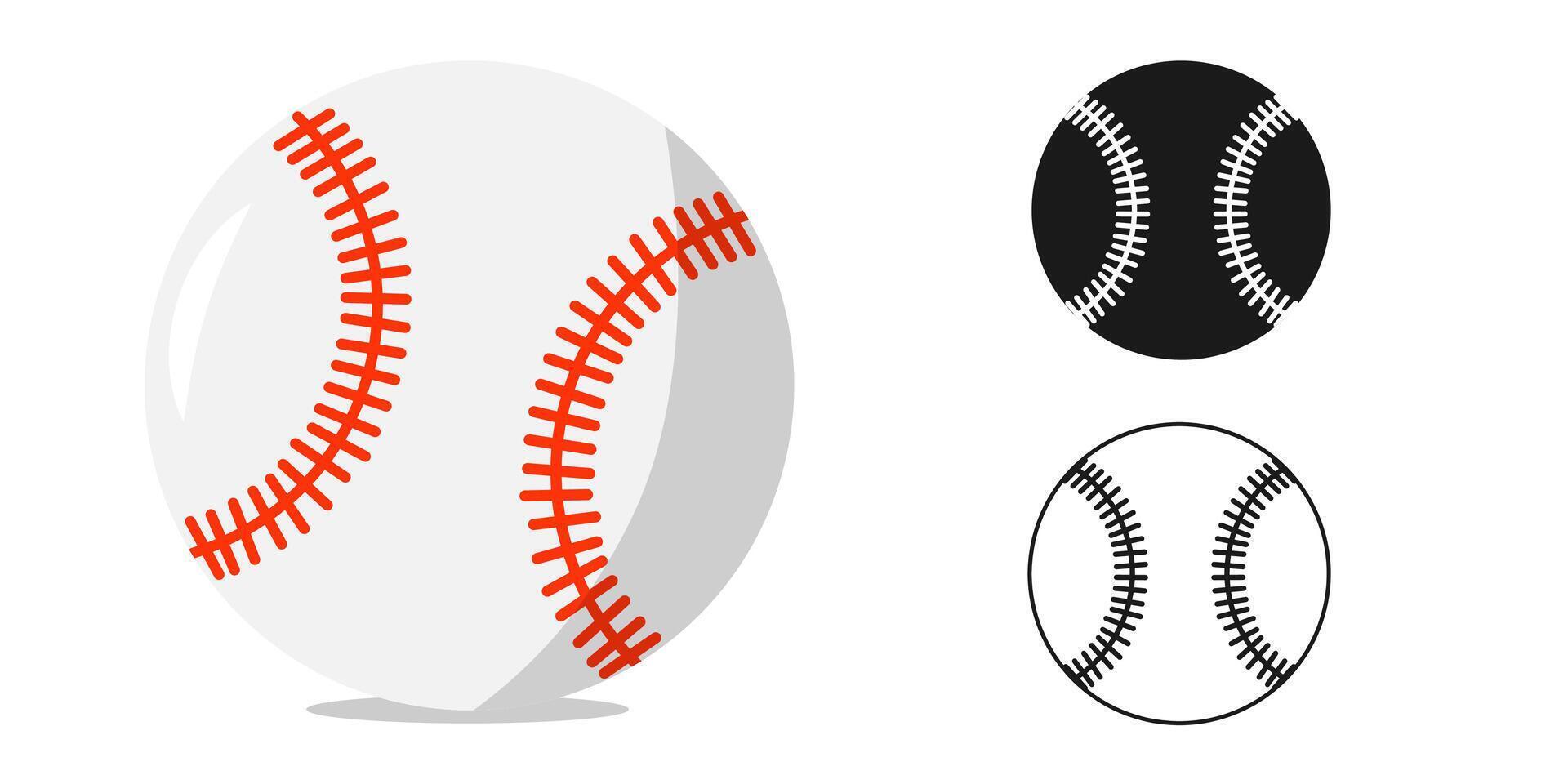 baseball ball icon set isolated on white background vector