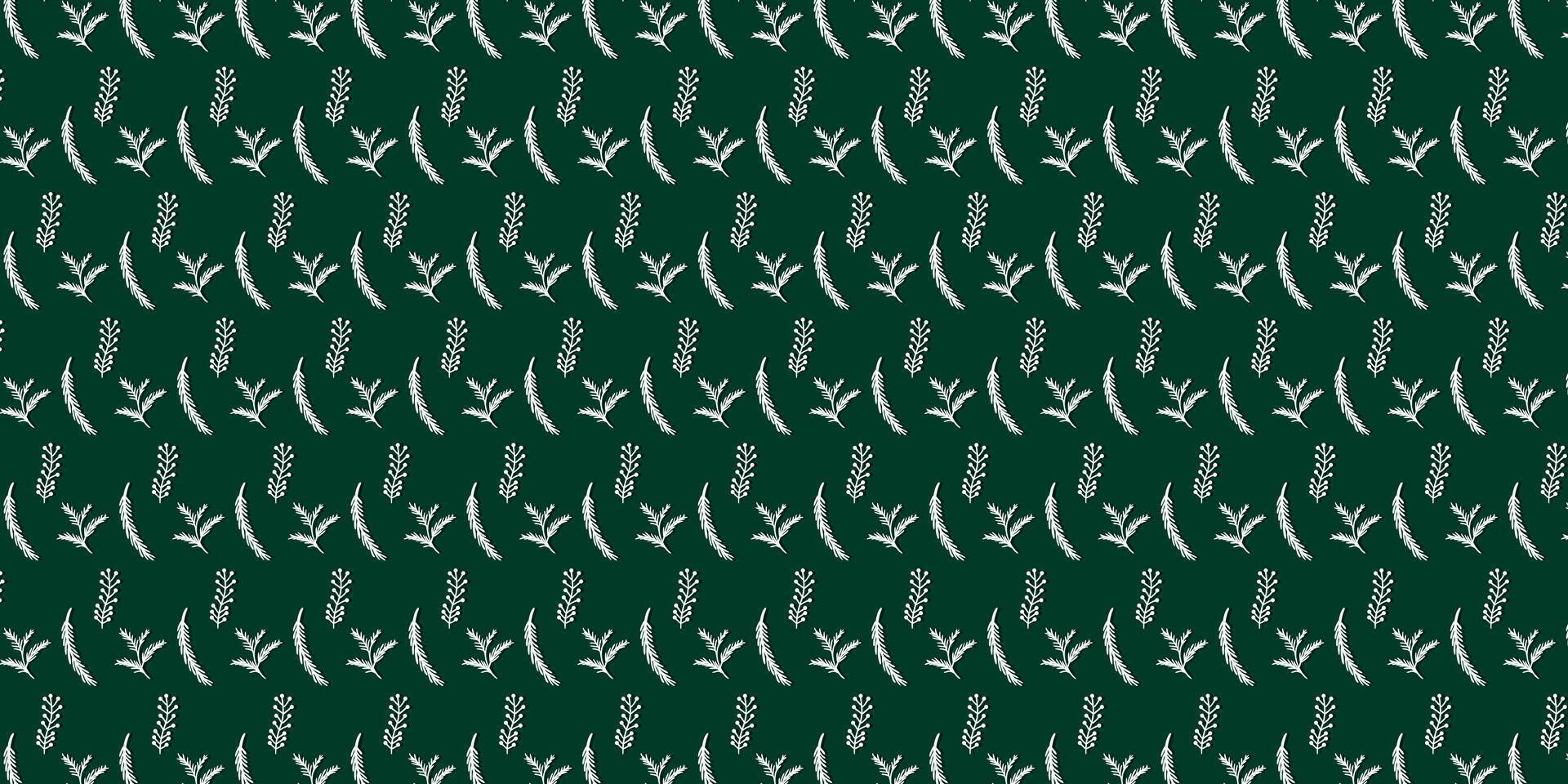 green and white Christmas background pattern with a tree vector