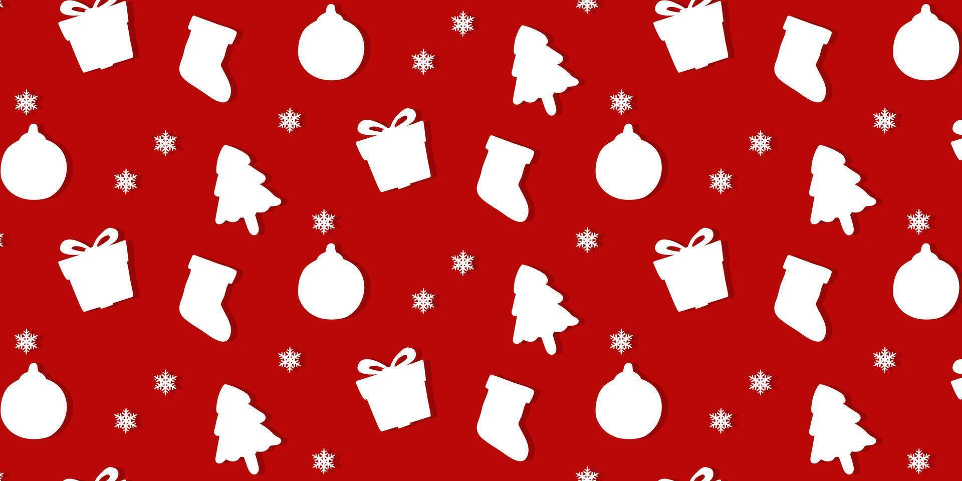 christmas background pattren with snowflakes tree and gift box vector