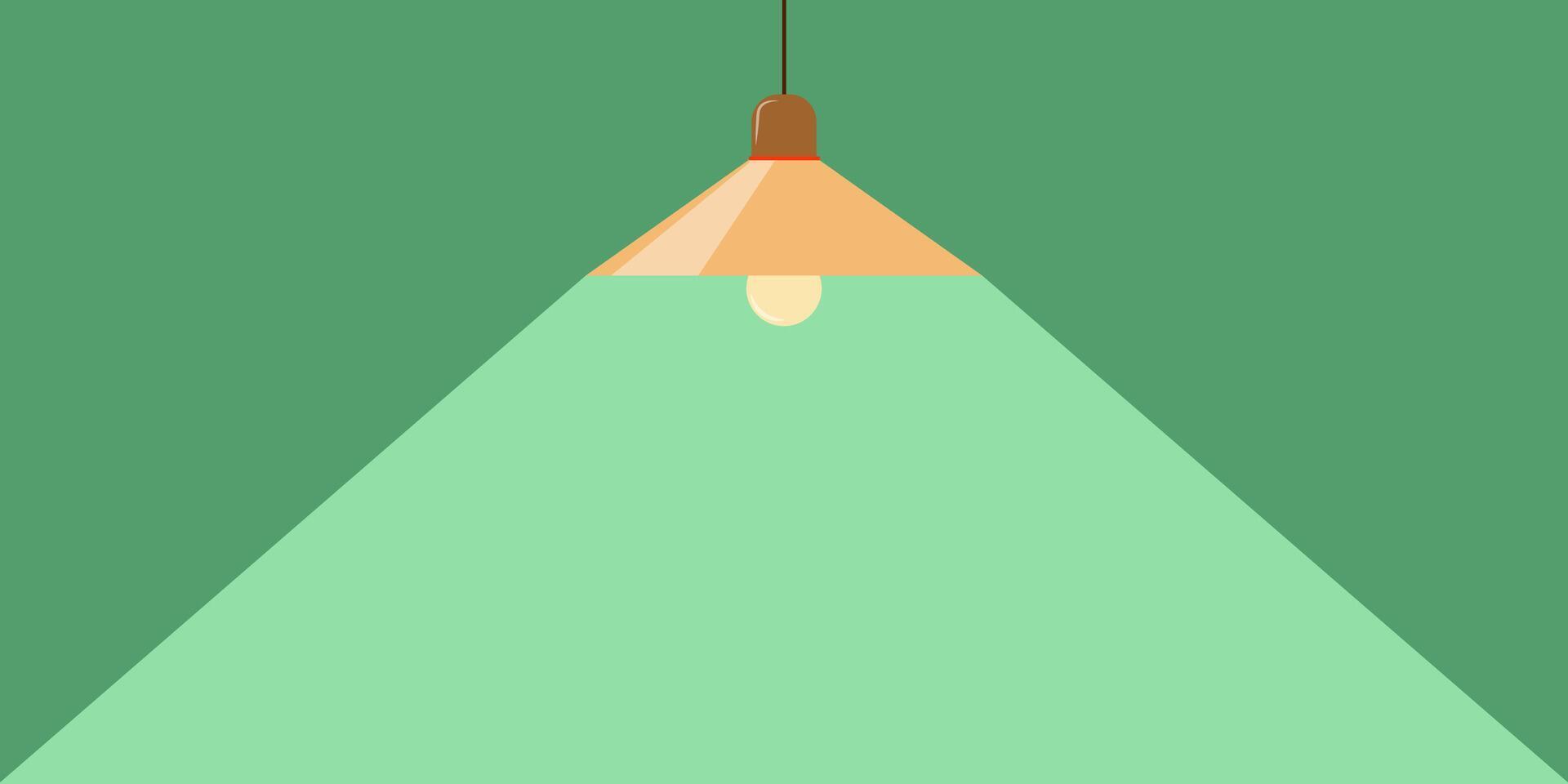 green background with light bulb lamp on the top vector