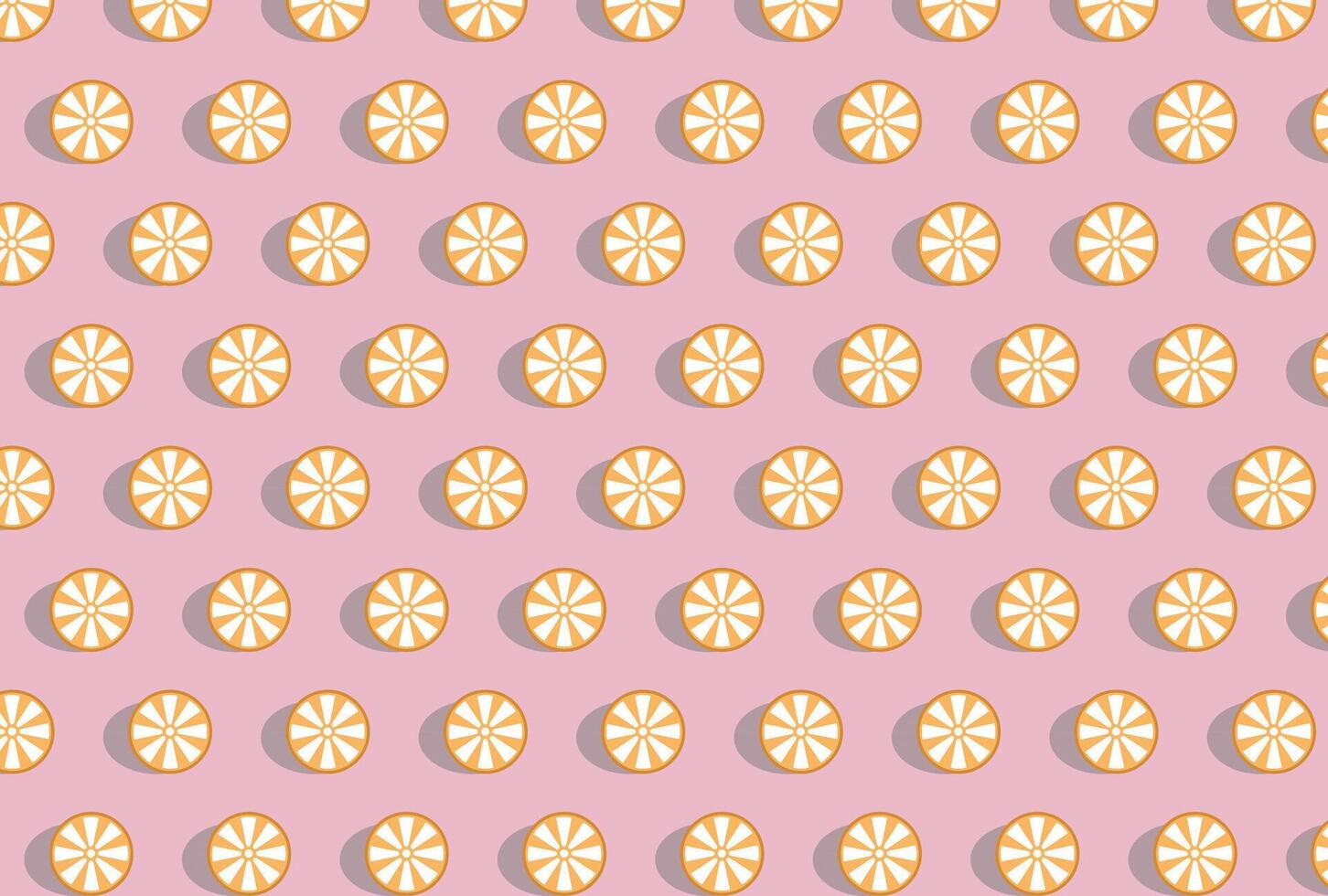 orange slices pattren on a pink background vector