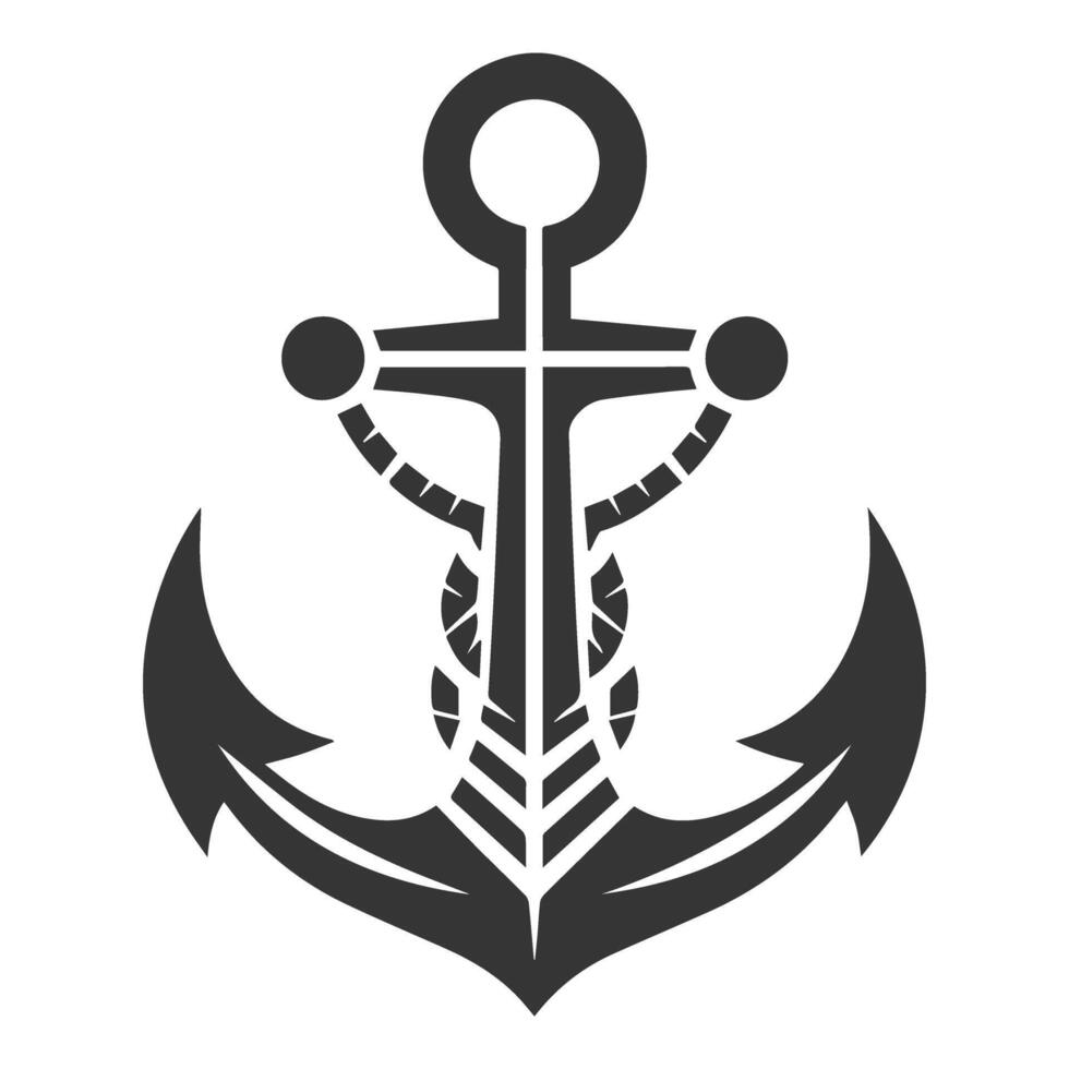 An anchor with a rope on it vector