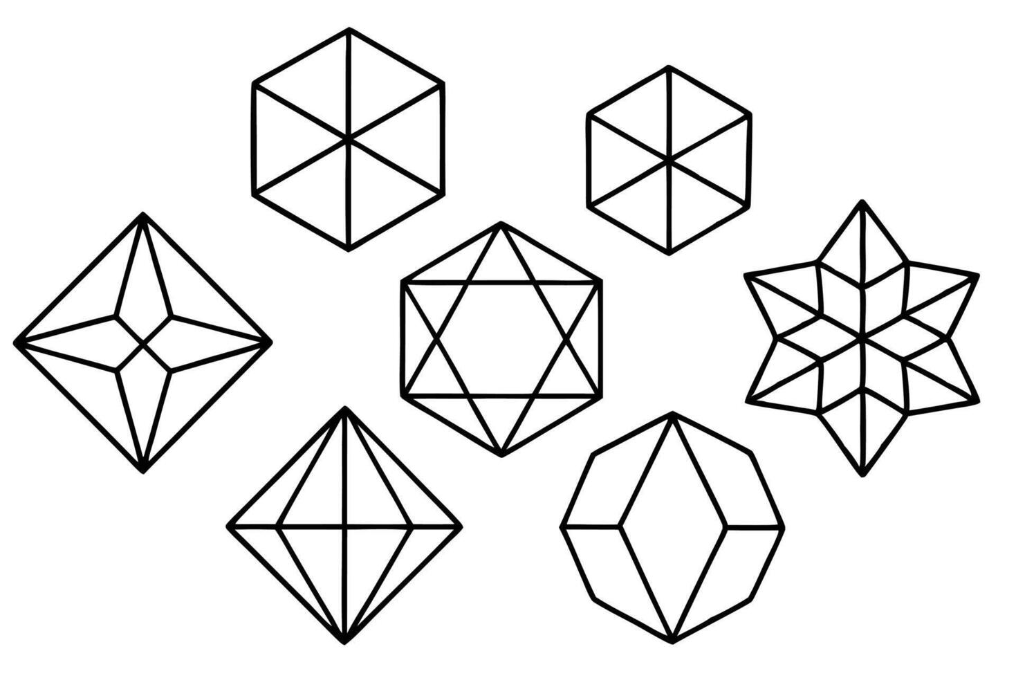 Geometric shapes in black and white vector