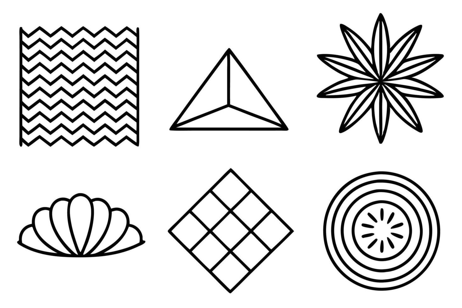 A set of geometric shapes and patterns vector