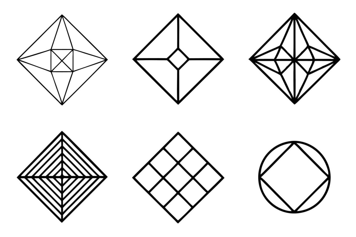 A set of geometric shapes in different shapes vector