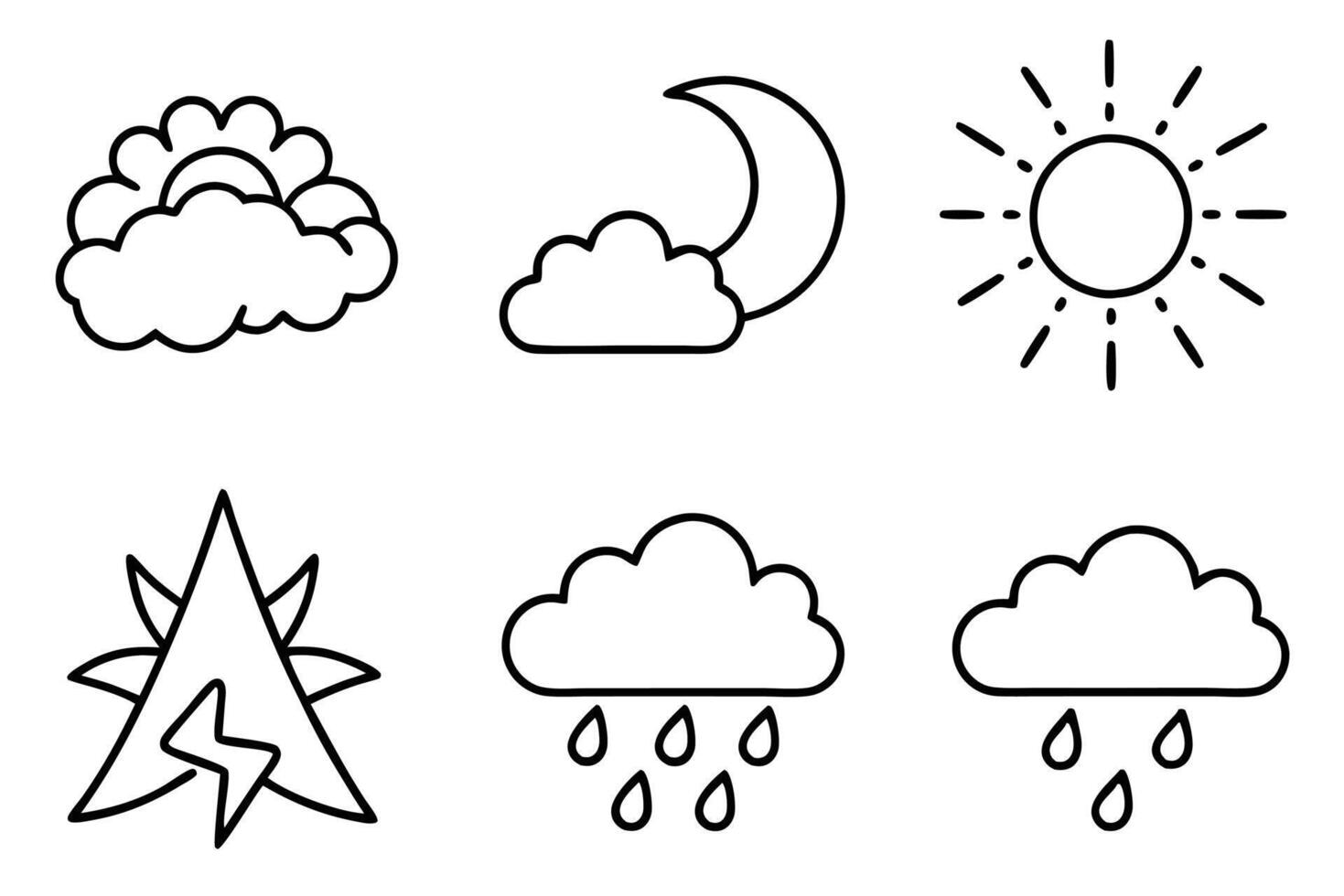 Weather Art Art Simple Line Art Illustration Designs Techniques vector