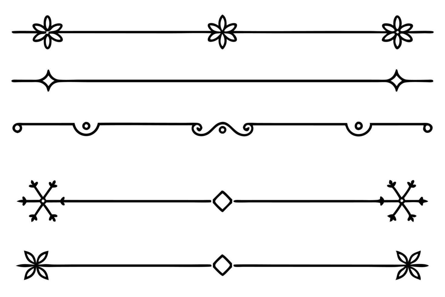 A set of decorative lines and borders vector