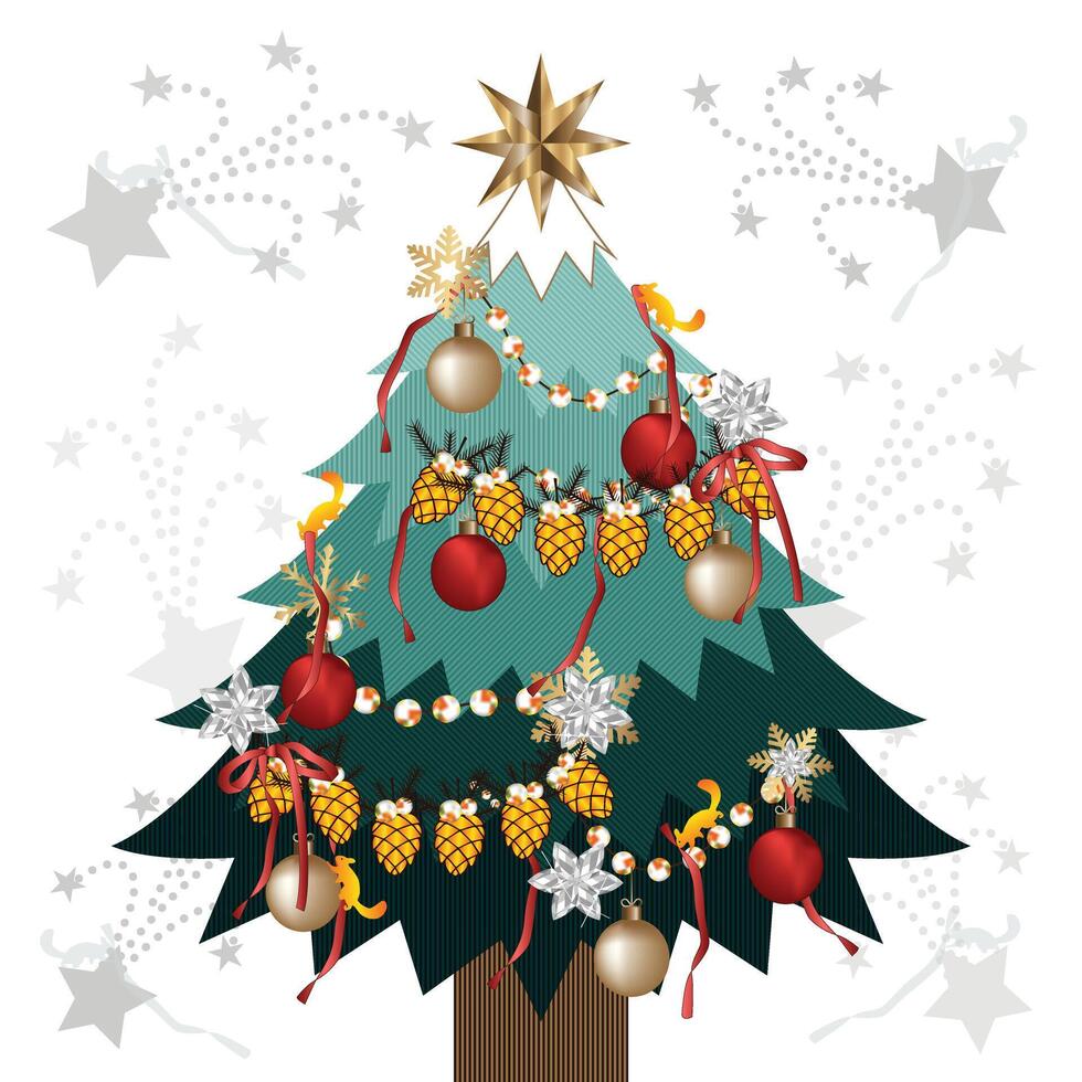 Christmas tree wallpaper vector