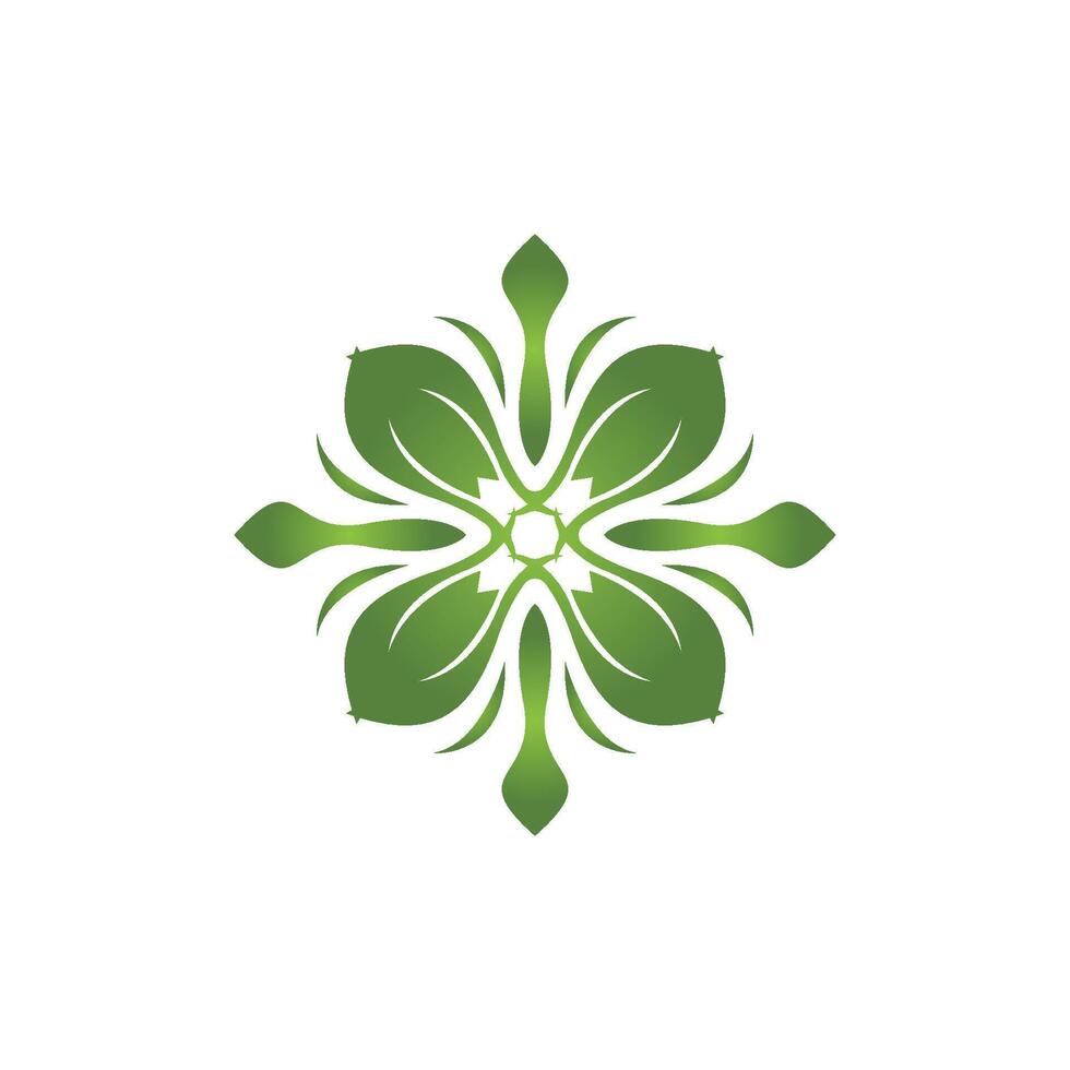 Green Leaf icon and Symbol Template Illustration vector