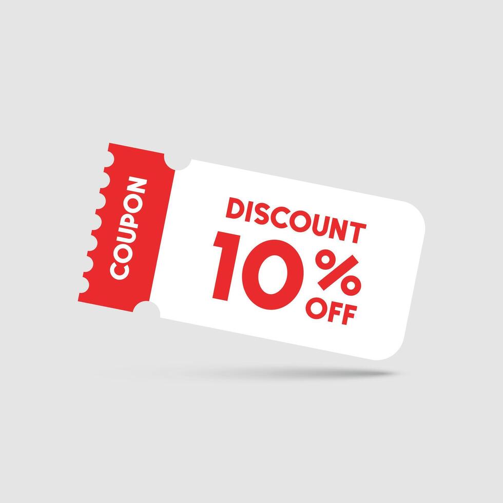 Gift voucher icon in flat style. 10 discount illustration on isolated background. Promotion coupon sign business concept. vector