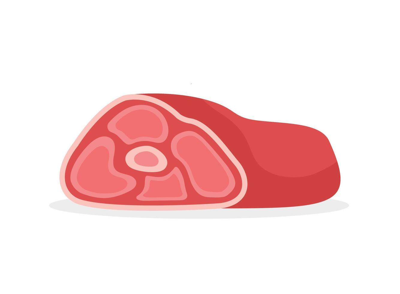 Raw meat icon in flat style. Lamb or beef illustration on isolated background. Fried protein meal sign business concept. vector