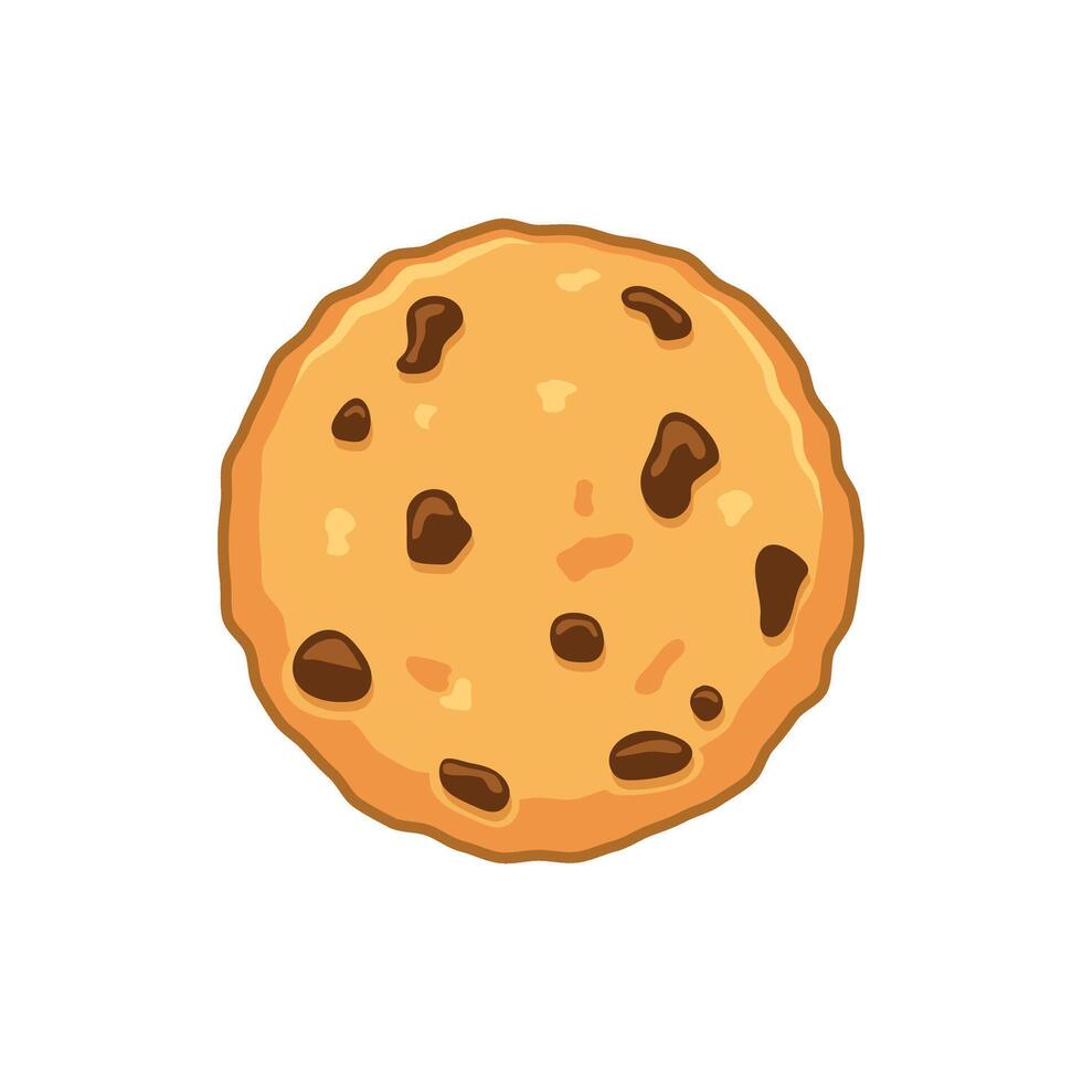 Cookie icon in flat style. Tasty biscuit illustration on isolated background. Chocolate bakery sign business concept. vector