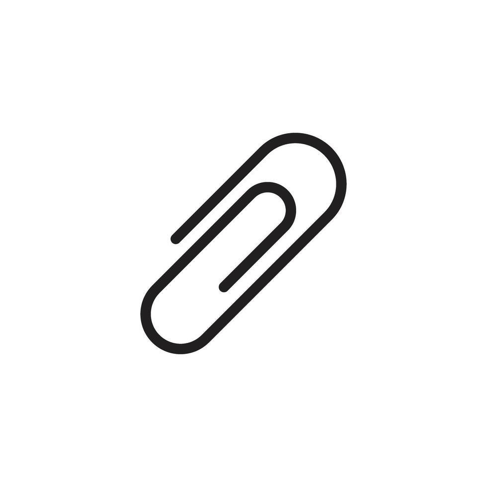Paper clip icon in flat style. Office attachment illustration on isolated background. Stationery sign business concept. vector