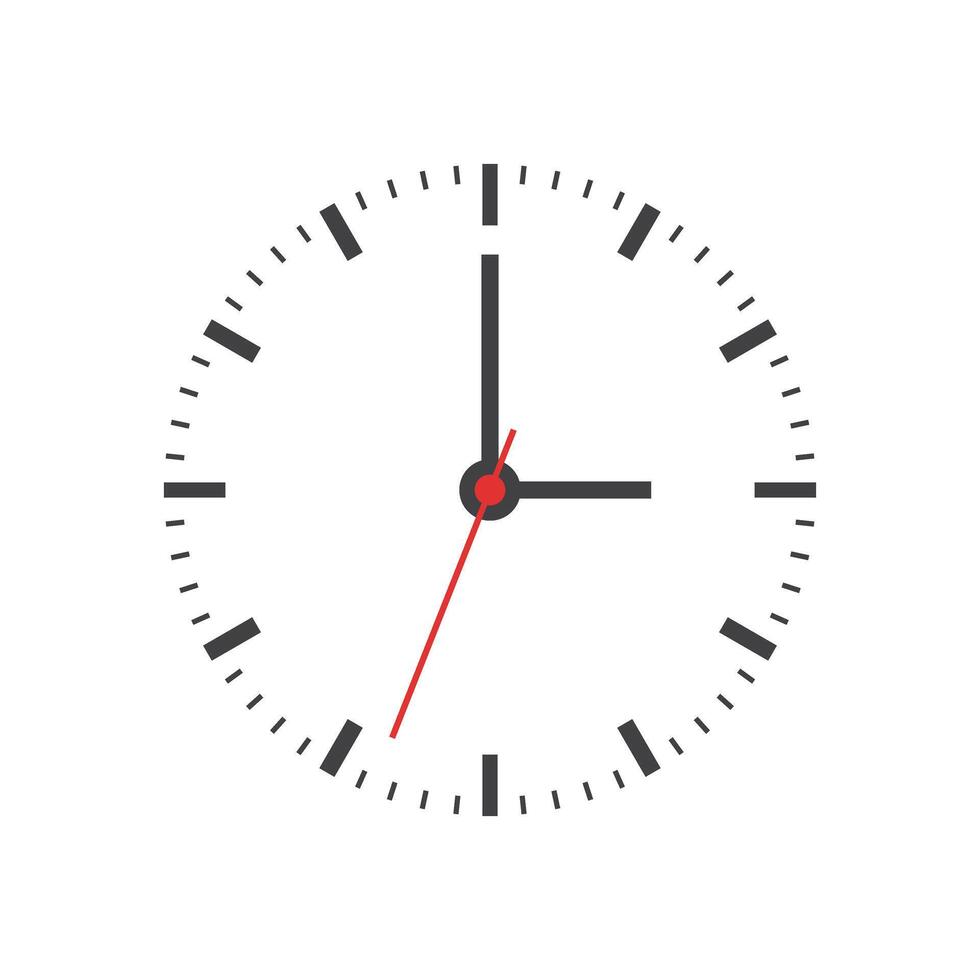 Clock icon in flat style. Round watch illustration on isolated background. Timer sign business concept. vector