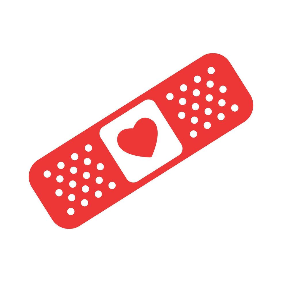 Adhesive medical plaster icon in flat style. Bandage illustration on isolated background. Medical sticker sign business concept. vector