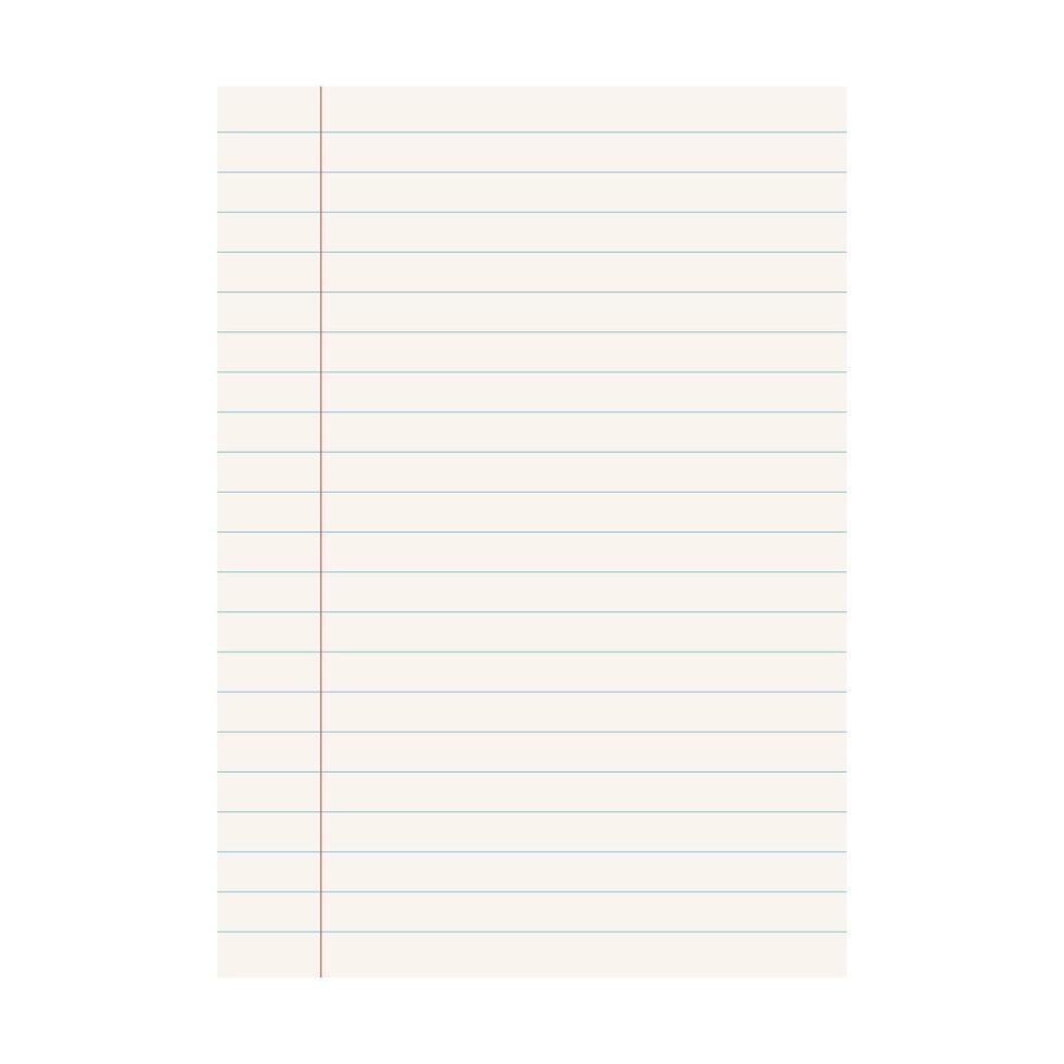 Paper page in flat style. Sheet with lines and grid illustration on isolated background. Blank document sign business concept. vector