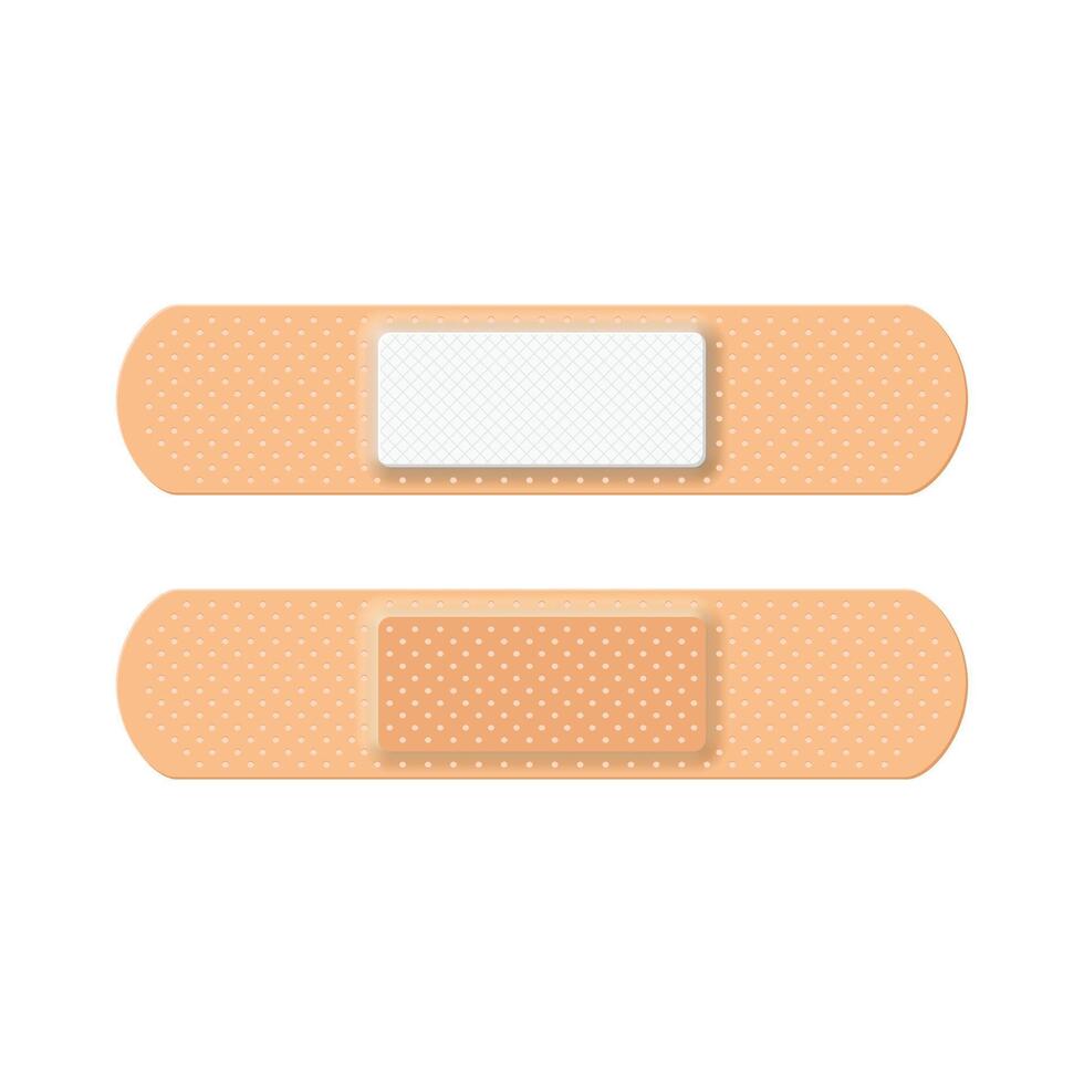 Adhesive medical plaster icon in flat style. Bandage illustration on isolated background. Medical sticker sign business concept. vector