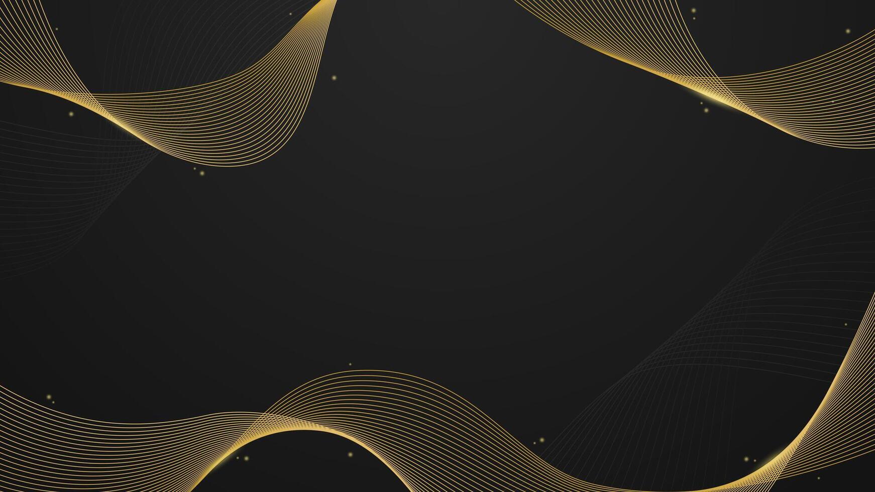 golden black wave line modern background vector