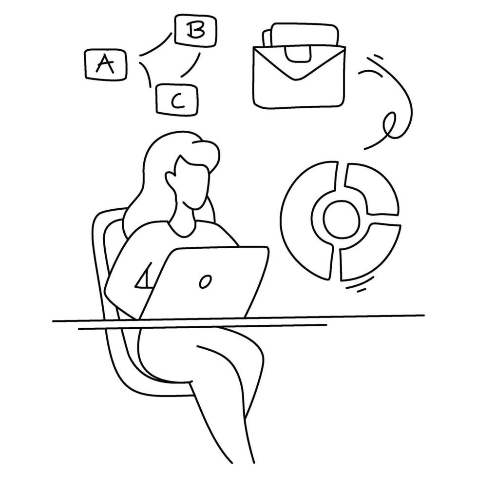 Modern flat design of professionals engaged in a brainstorming session, ideal for business, startup, and creative strategy visuals vector