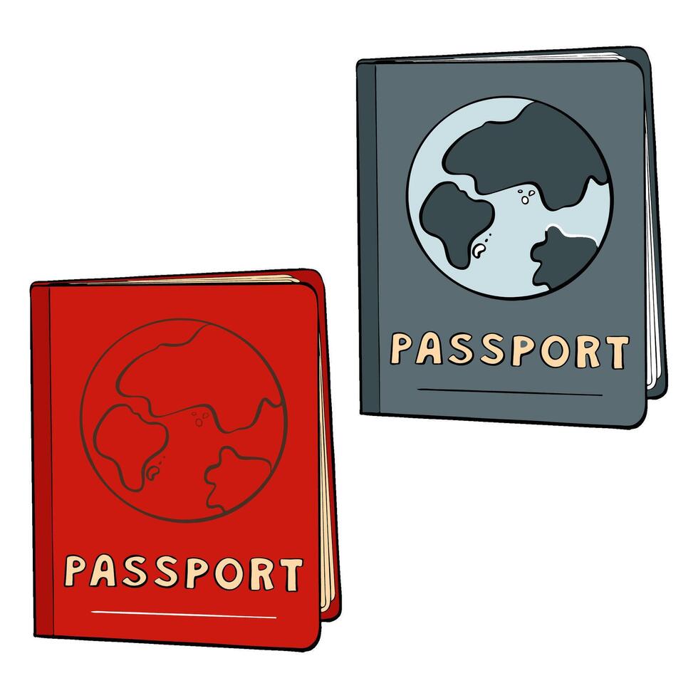 Discover Stylish and Colorful Passport Covers Designed Specifically for Travel Enthusiasts. sketch illustration. Tourism vector