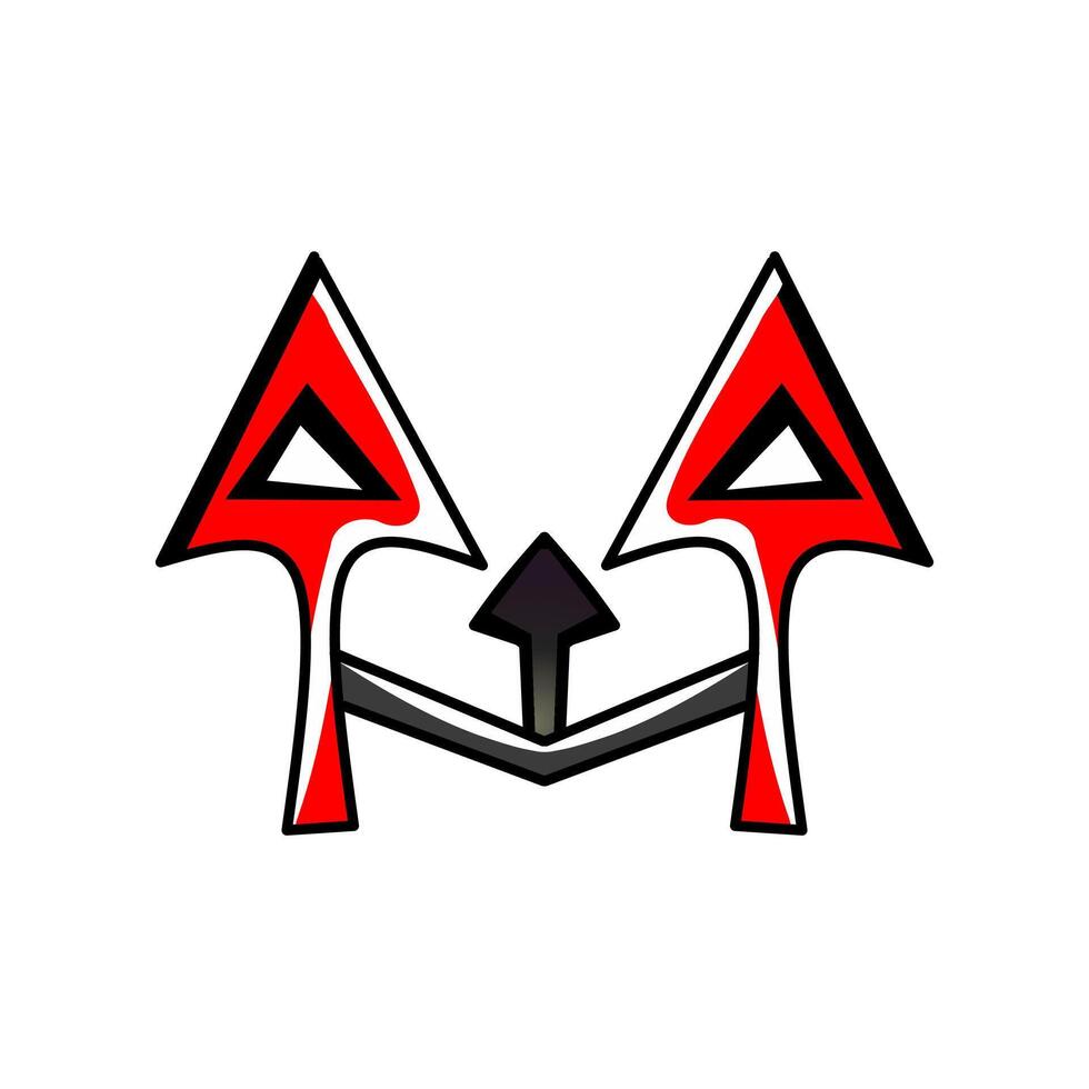 Creepy clown face, abstract design illustration. vector