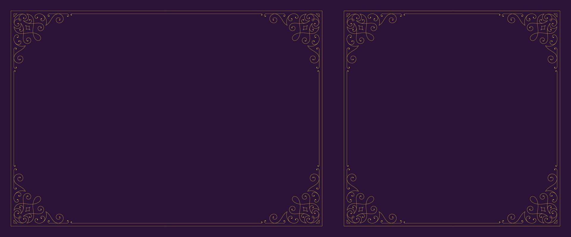 Luxury golden elegant classic ornament frame border with corner set illustration vector