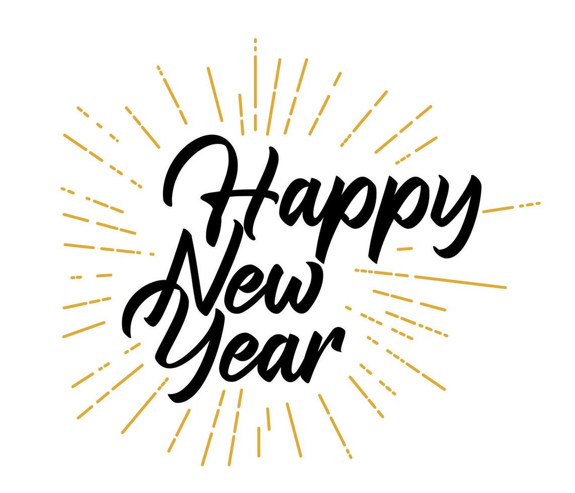 Happy new year 2025 hand lettering simple design vector
