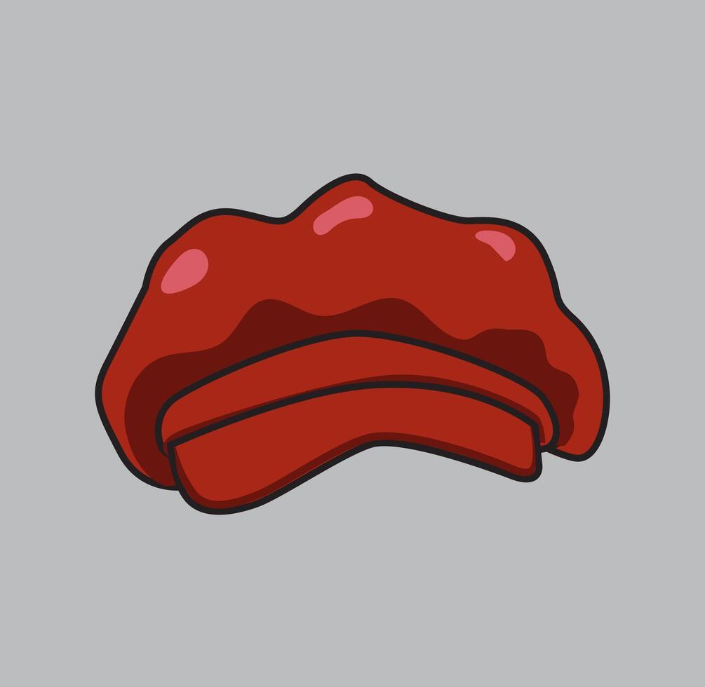 Red hat model flat illustration vector
