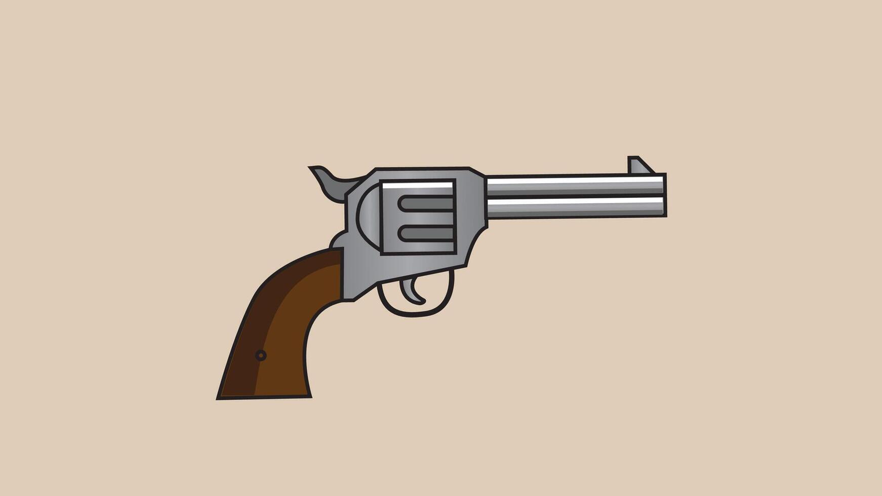 Classic hand gun icon illustration vector