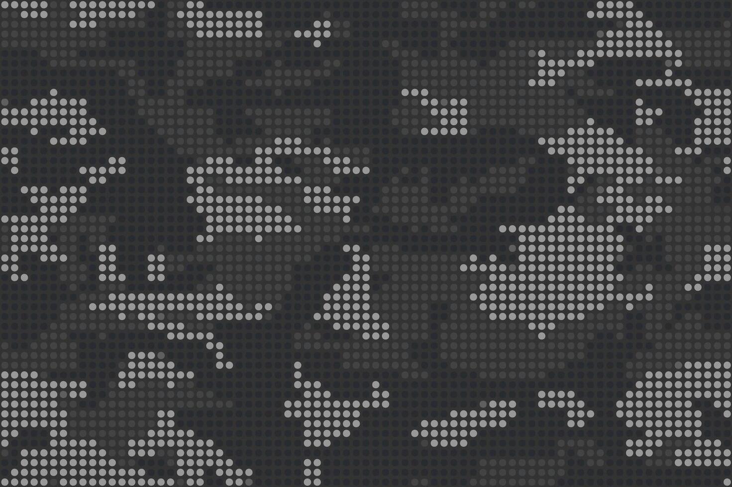 Fashionable digital dark camouflage pattern. Stylish military print for fabric, seamless monochrome background. Urban camo halftone dots black texture vector